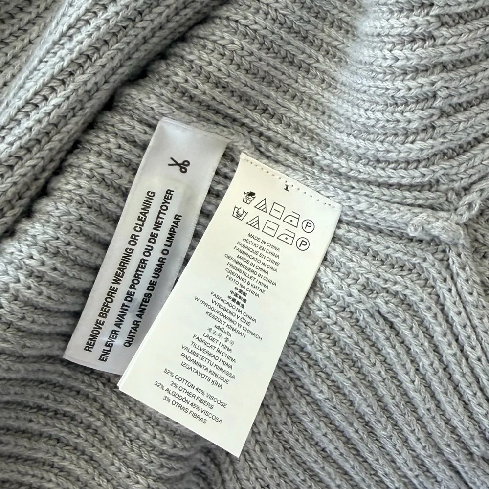 MICHAEL KORS Chunky Cable Knit Sleeveless Cowl Neck Sweater Tunic Grey Small